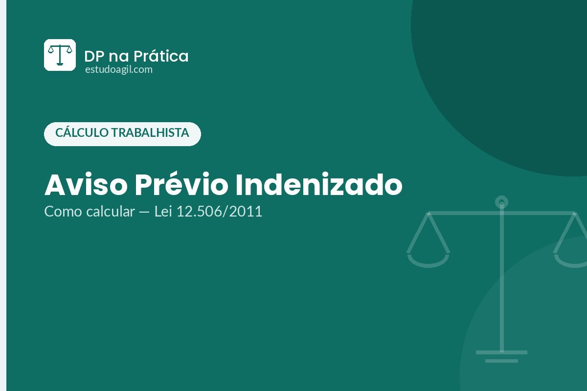Aviso Prévio Indenizado: Como Calcular (Lei 12.506/2011) — Exemplo Completo